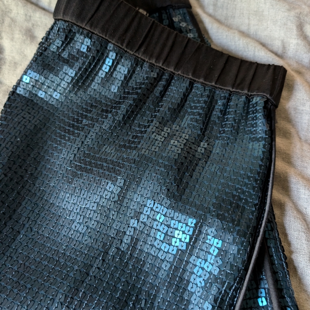 Liu Jo Black and Blue Sequin Skirt